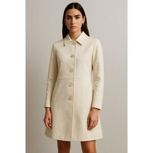 Michael Kors Made in Italy Cream Cotton Coat – Quiet Luxury, Size 2